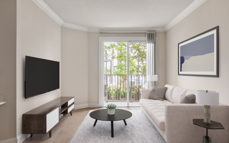 living room with chairs and sofa